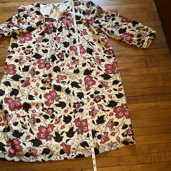 Floral Flowy MIDI LOFT Dress women L - Picture 7 of 12